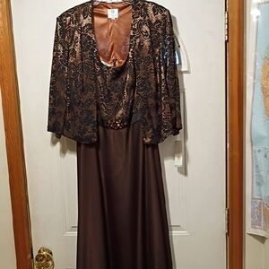Patra Brown and Black Lace Dress